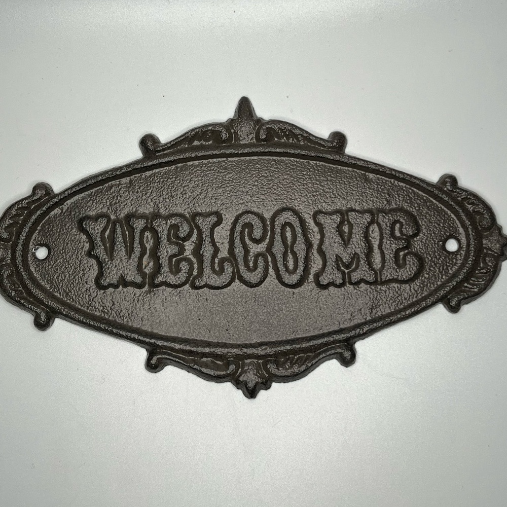 Never used metal welcome sign, front door or entry!